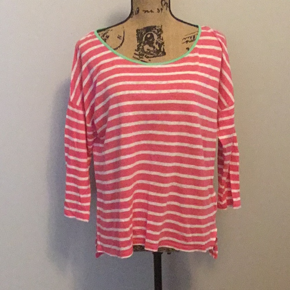TALBOTS Pink & White Linen Shirt